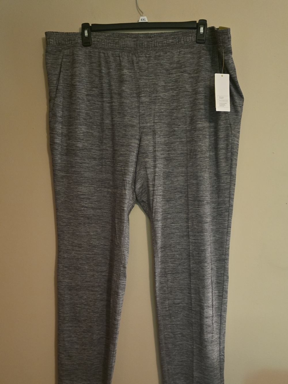 New all in motion Men's XXL Charcoal Space-Dye Active Soft Stretch Pants